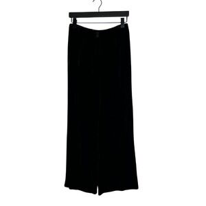 Talbots Petites Black Velvet Pants Sz 4  Silk‎ Blend Straight Leg Dress Pants